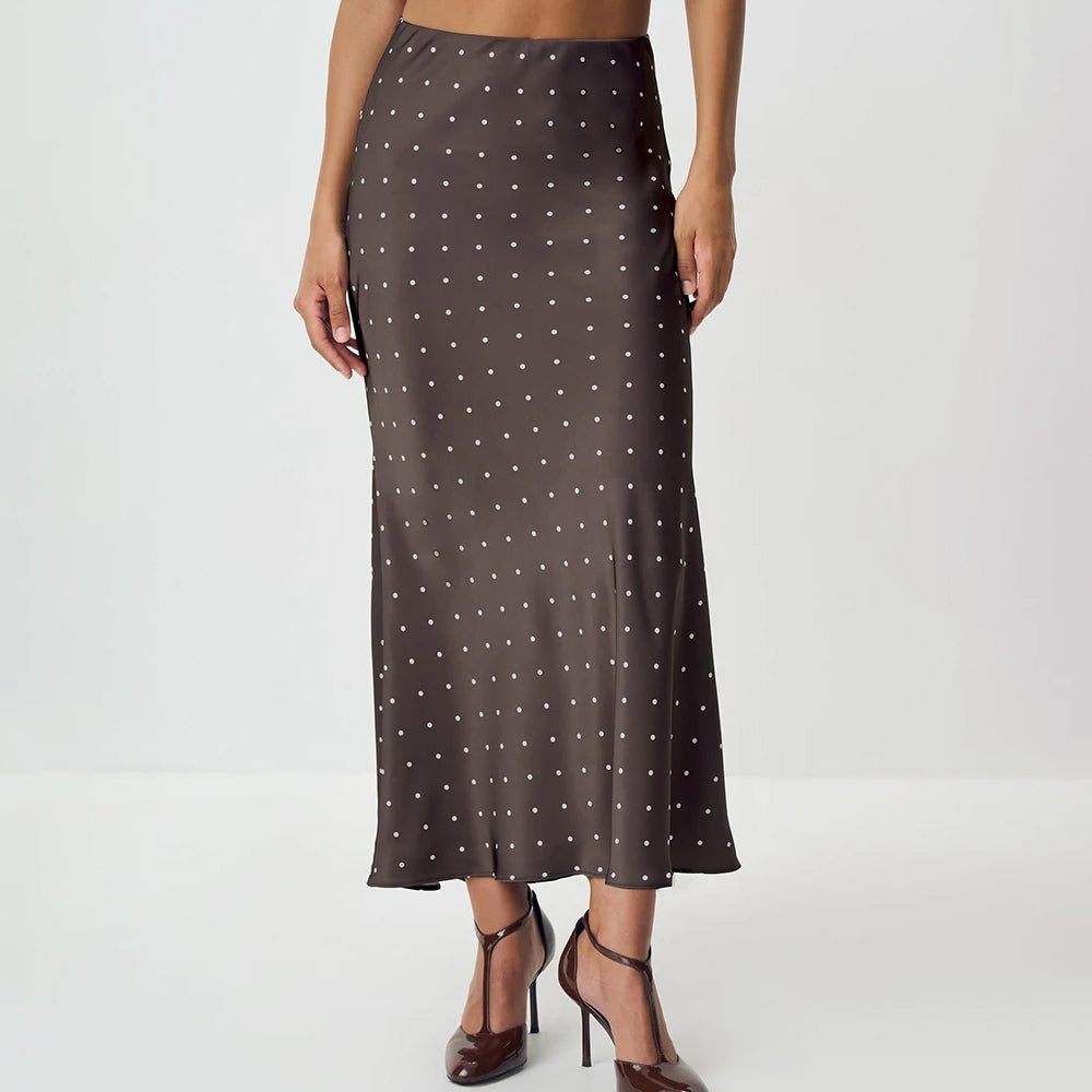 Stafford חצאית סאטן פולקה דוט אלגנטית
