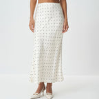 Stafford חצאית סאטן פולקה דוט אלגנטית