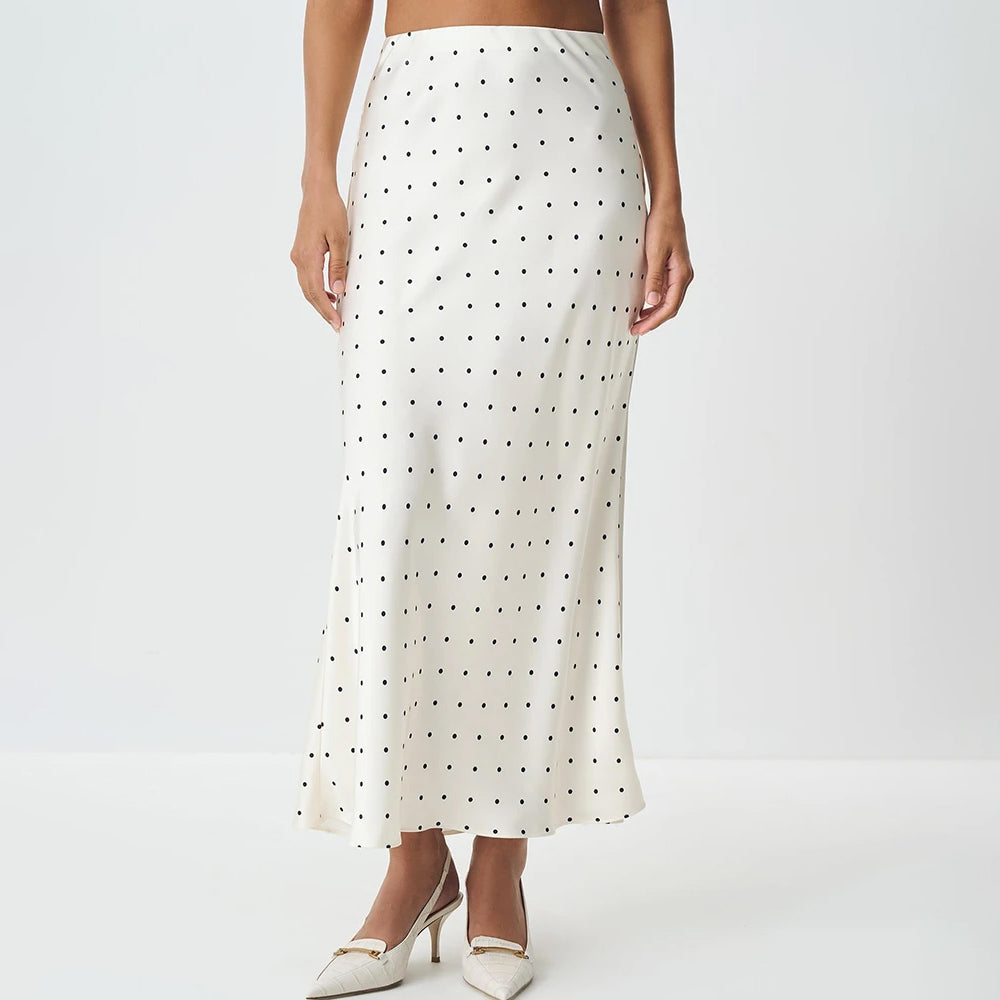 Stafford חצאית סאטן פולקה דוט אלגנטית