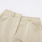 Aysha חצאית דמוי עור גבוהה עם שסע קדמי