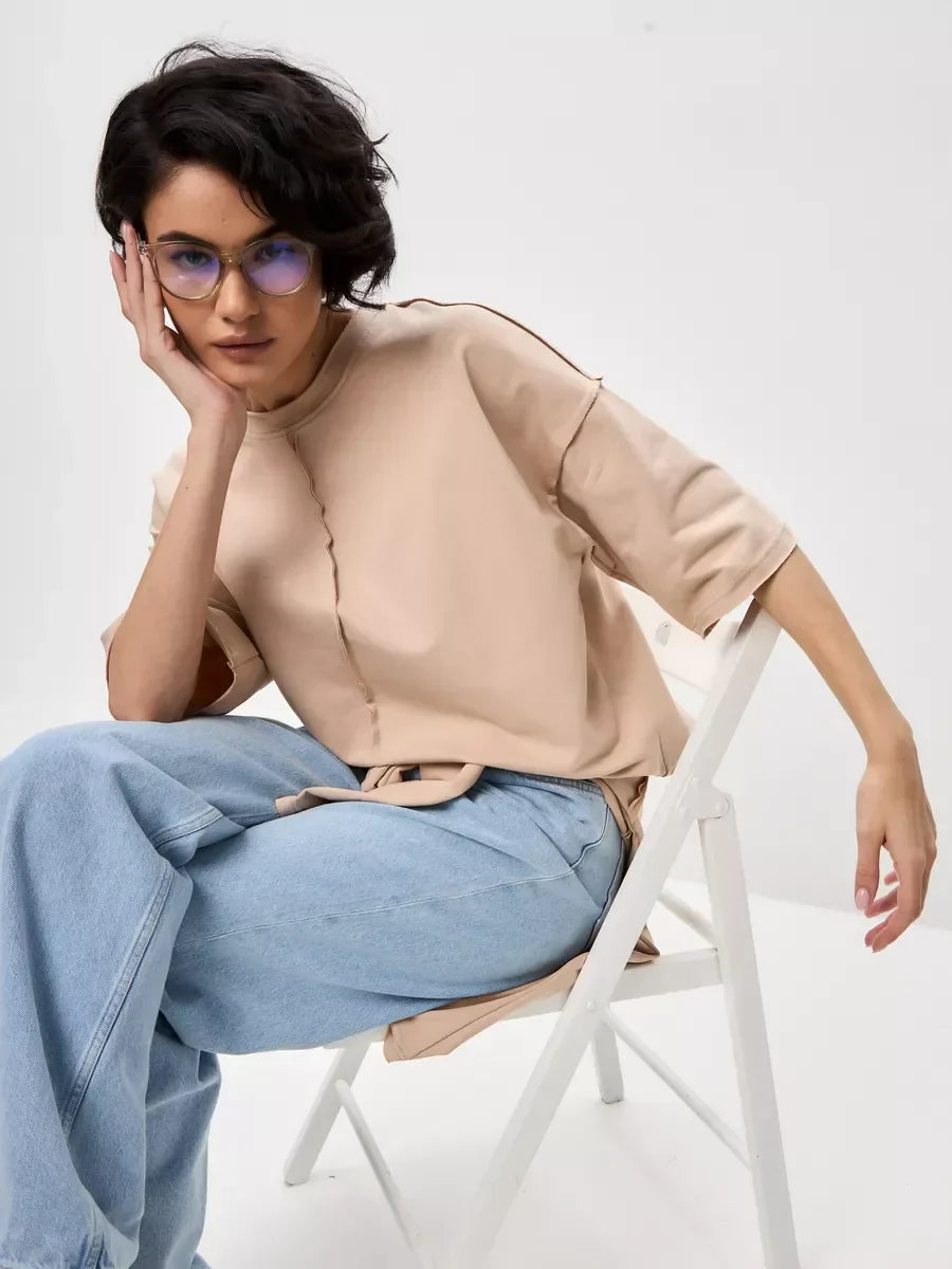 Jana טי שירט אוברסייז כותנה