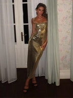 שמלת פאייטים גב פתוח דגם שילת