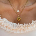 Rangel שרשרת שכבות עם תליון פרח ופנינים