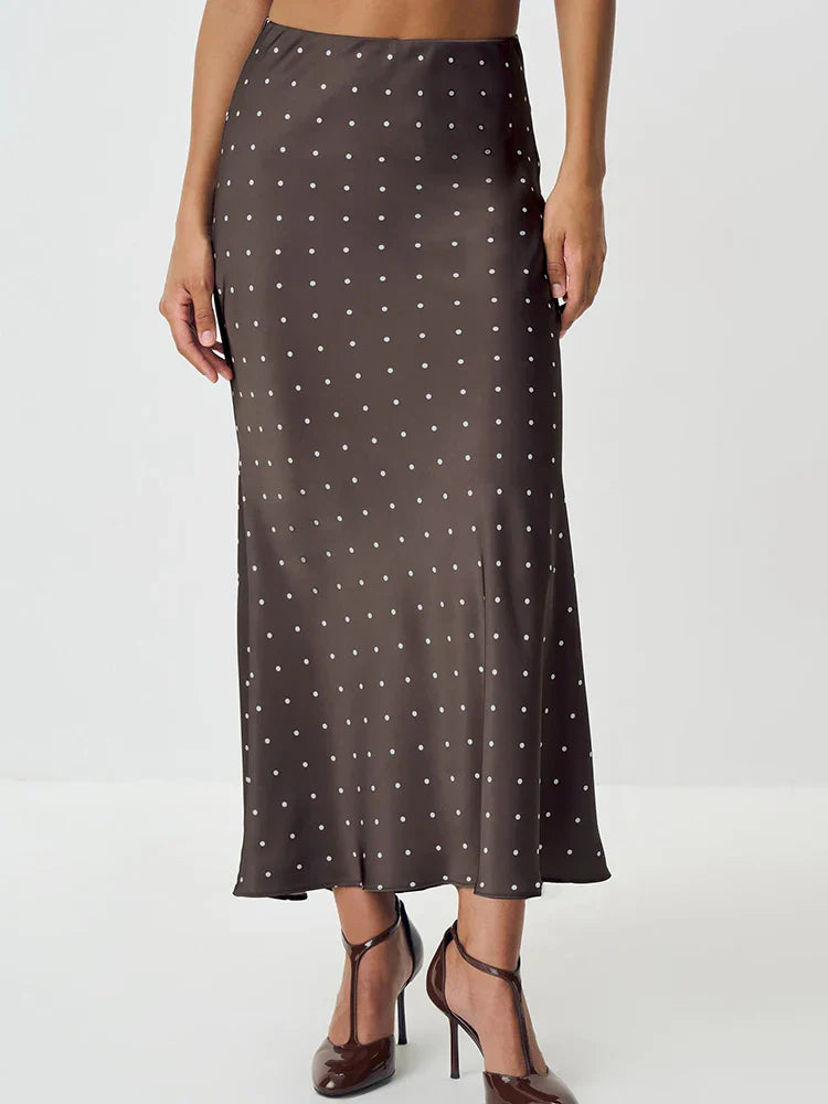 Stafford חצאית סאטן פולקה דוט אלגנטית