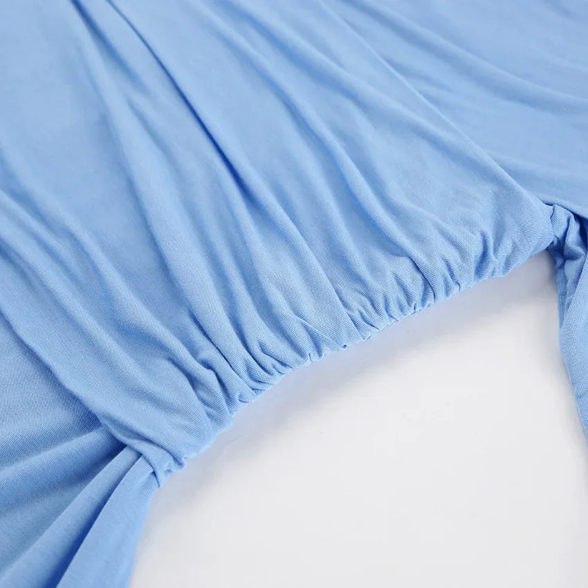 Barney חולצת כתפיים חשופות עם קפלים