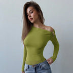 Billy חולצת א-סימטרית עם אבזם מתכת