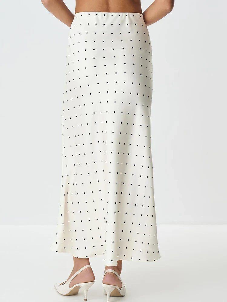 Stafford חצאית סאטן פולקה דוט אלגנטית