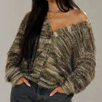 Ashton קרדיגן פסים רך בגזרת אוברסייז